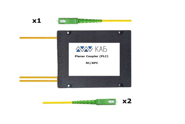 Делитель оптический корпусный PLC 1x2 BOX 3mm 1м G657 SC/APC