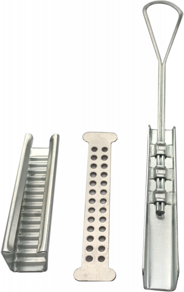 Зажим анкерный натяжной для плоского дроп кабеля. Максимальная рабочая нагрузка 0,88 кН.