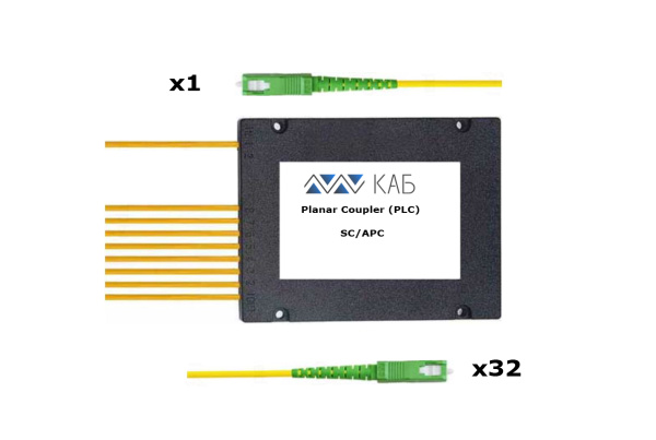 Делитель оптический корпусный PLC 1x32 BOX 3mm 1м G657 SC/APC
