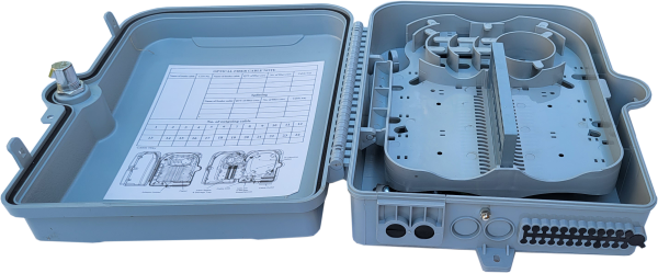 Коробка оптическая распределительная для PON сетей. Предназначена для подключения до 24 абонентов.
