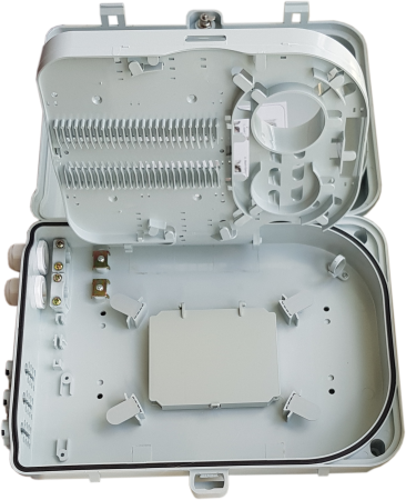 Коробка оптическая распределительная для PON сетей. Предназначена для подключения до 24 абонентов.